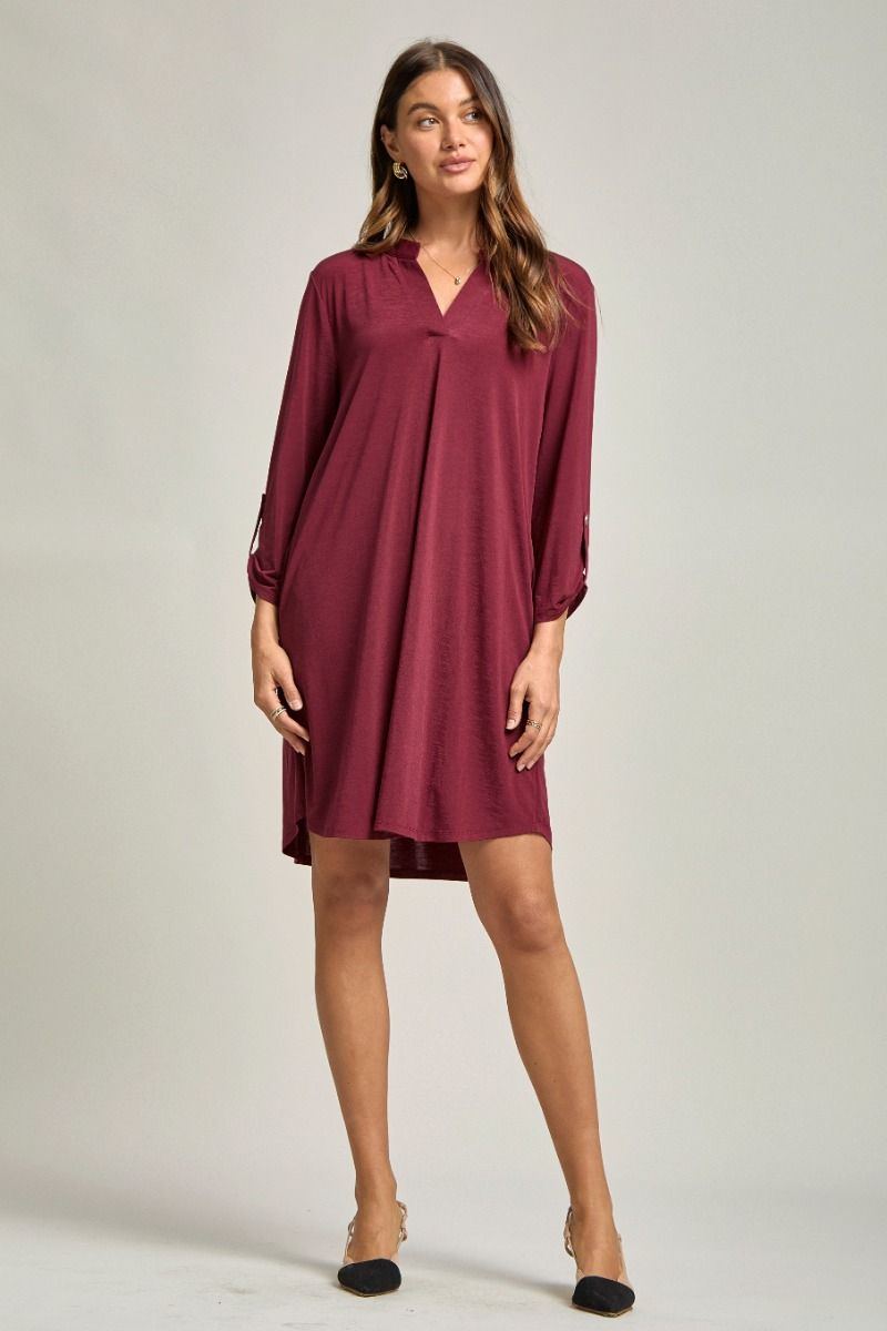 Wrinkle-Free Solid Dress