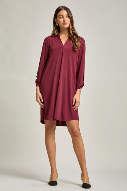 Wrinkle-Free Solid Dress